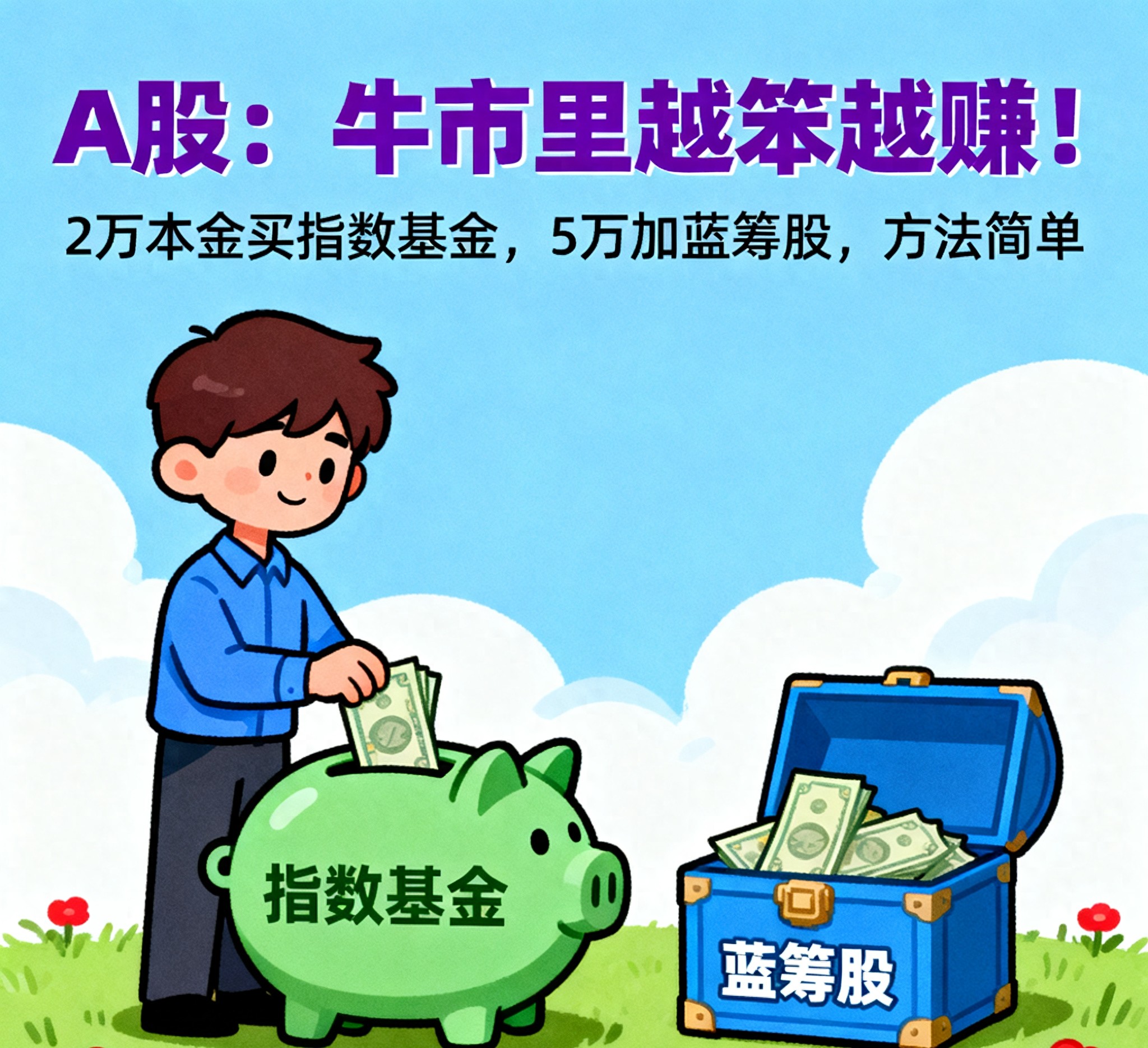 股票账号 买基金 手续费_牛市笨方法投资策略_指数基金高股息蓝筹股配置